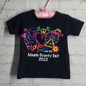 Peace Love & The Meade County Kentucky Fair Print Tee Tshirt Children's 18 Month